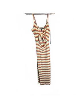 Volcom Stone Stripe Cutout Tie-Front Midi Dress Size Small Multi Color NWT